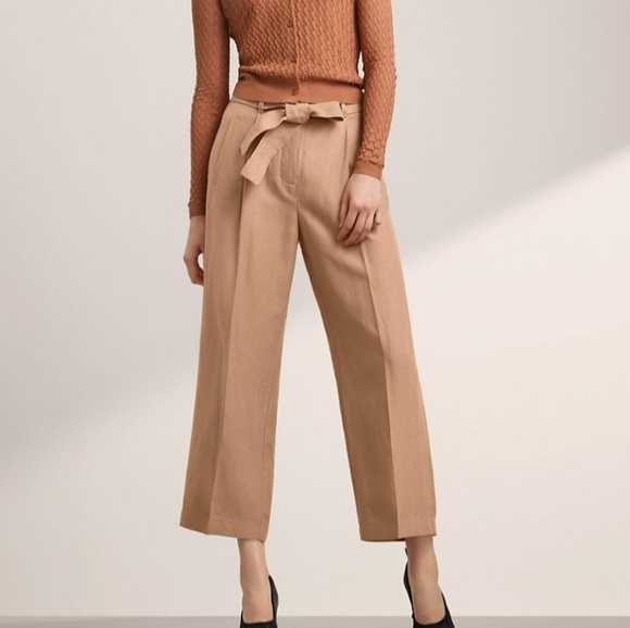 Aritzia Wilfred Cauchy Linen Pants 00 Light Camel - Picture 1 of 5